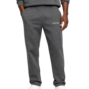 Pantalones Deportivos de Felpa Gris Carbón para Hombre, Corte Relajado, Pierna Recta, Cintura con Cordón, Logotipo Personalizado, Ropa Urbana OEM - Product Image 1