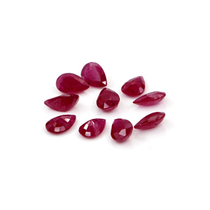 Rubíes naturales sin tratar de Mozambique, calibrados en forma de pera de 3x5 mm, piedras preciosas de rubí facetadas naturales sueltas para la fabricación de joyas, listas para usar. - Product Image 3