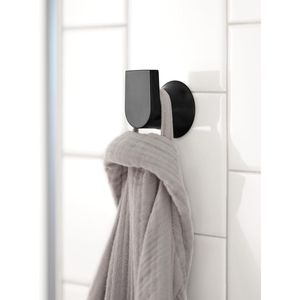 LX Gancio singolo per accappatoio o porta asciugamani dal design moderno nero opaco per cucina o bagno BH3803BL - Product Image 3