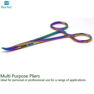 คีมหนีบเลือด Hemostat 5 ยาว ปลายโค้งหยักเต็มด้าม ผลิตจากสแตนเลสสตีล สีมัลติไทเทเนียม พร้อมตัวล็อค คีมคีลลี่ - Product Image 2