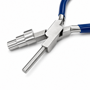 Pince professionnelle en acier inoxydable pour la fabrication de fermoirs, manche bleu, outil multi-barils pour bijoux, pour la création de boucles de fil DIY - Product Image 2