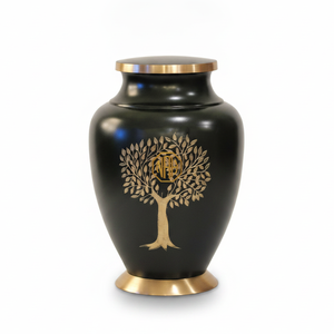 Pearl Black Brass Cremation Urn for Human Ashes Adult Memorial Urn Factory Direct Supplier Bulk Export - Product Image 1