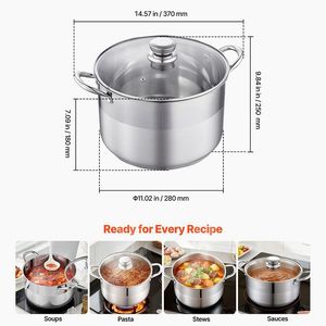 หม้อซุปอเนกประสงค์ขนาด 12 ควอร์ต พร้อมฝาแก้ว สำหรับซุป/อาหารตุ๋น - Product Image 3