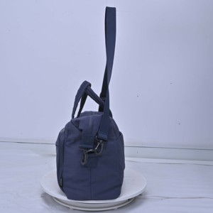 Sac de week-end HOOGA bleu marine en PU, fermeture éclair, deux poignées, résistant à l'eau, grande capacité, sacs portables avec chaîne de perles - Product Image 6