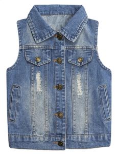 Chaleco Vaquero Personalizable para Niños, Sin Mangas, de Alta Calidad, Transpirable, de Algodón, Informal, de Invierno, a la Moda - Product Image 2