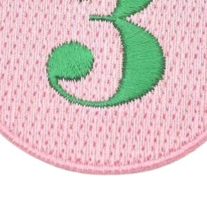 Pretty Girl Number 3 <b>Patch</b> Pink & Green Embroidered Round Badge Iron On Sew On Applique for <b>Jackets</b> Backpacks Hats DIY - Product Image 6