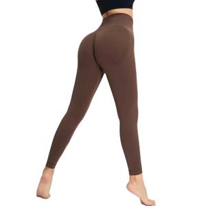 Leggings de sport en tricot personnalisés pour femmes, en spandex et polyester, mi-longueur, respirants, pour la course à pied, le yoga, design décontracté, nouveau, vente en gros - Product Image 4