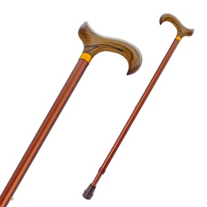 Canne de marche en alliage d'aluminium de qualité supérieure marron avec hauteur réglable et capacité de charge de 110kg pour homme - Product Image 1