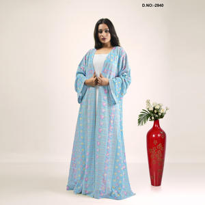 Robe longue vintage en georgette brodée pour femme, style indien, idéale pour les fêtes, en tissu léger et respirant - Product Image 3