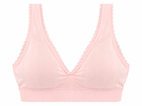 Soutien-gorge bralette pour femme à col en V profond, bretelles larges, bordure en dentelle, côtelé, avec bande large sous le buste, pour usage quotidien