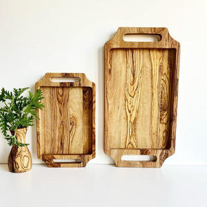 Plateau de service élégant en bois de 28 pouces pour hôtel, durable, pour aliments, boissons, café, thé, plateau de service promotionnel élégant pour chambre d'hôtel - Product Image 6