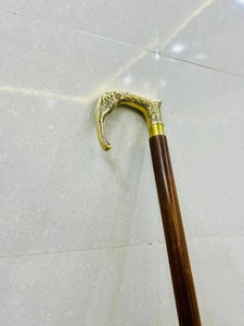 Bastón Multifuncional Hecho a Mano de Madera de Palisandro con Empuñadura de Cabeza de Elefante de Latón de Uttarakand - Product Image 4