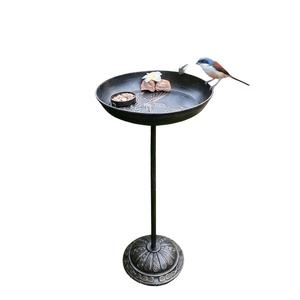 Baño para Pájaros de Jardín de Diseño Moderno y Lujoso, de Metal Azul con Recubrimiento en Polvo, Color Personalizado, con Pedestal Independiente - Product Image 2