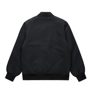 เสื้อแจ็คเก็ตบอมเบอร์สีดำสำหรับผู้ชาย คอปกพับได้ ทรงปกติ ปิดด้วยซิป เหมาะสำหรับใส่ในฤดูใบไม้ร่วง ผลิตจากวัสดุโพลีเอสเตอร์ - Product Image 6