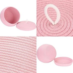 Cesta de almacenamiento tejida de algodón, organizador multiusos para juguetes, calcetines, cosméticos - Product Image 6