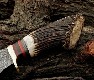 Couteau de chasse artisanal en acier Damas A&M ENTERPRISES, manche en bois de cerf, qualité industrielle, couteau utilitaire de survie, couteau de camping professionnel - Product Image 6