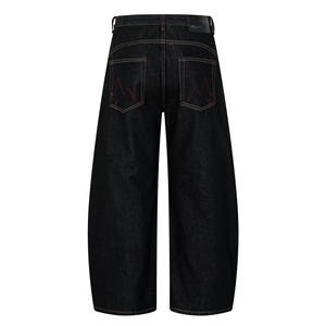 Pantalones Vaqueros con Estampado Gráfico, Corte Holgado, Diseño Personalizado, Lavado Vintage, Estilo Barrel, Rectos, Streetwear, Hip Hop, Y2K - Product Image 4