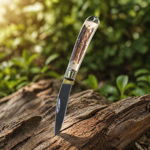 Navaja Plegable de Acero Inoxidable con Mango de Cuerno, Hoja Recta, Multifuncional, Grado Industrial, OEM/ODM, Navaja de Bolsillo - Product Image 4