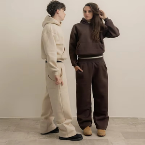 Conjunto de Sudadera con Capucha y Pantalones Deportivos de Algodón, Unisex, Invernal, Casual, Grueso, de Alta Calidad - Product Image 5