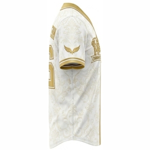 Maillot de baseball de haute qualité pour homme, manches courtes, col en V, boutons sur le devant, logo brodé, motif floral, coupe classique, toutes saisons - Product Image 2