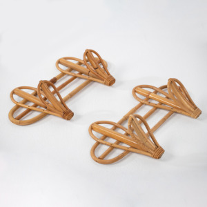 Ganchos dobles de pared de estilo vintage, hechos a mano con ratán, los mejores accesorios para el hogar. - Product Image 4