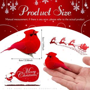 36 Piezas de Adornos Navideños para Árbol de Navidad, Clips Rojos con Forma de Cardenal, con Pájaros Artificiales y Decoraciones de Plumas, Adornos de Pájaros para Navidad - Product Image 3