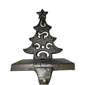 Christmas Tree Iron <b>Stocking</b> <b>Holder</b> Antique Black Mantle Hook Hanger For Festive Decoration High Home Decor Stock <b>Holder</b> - Product Image 1