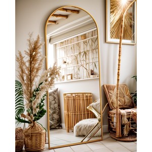 Sustainably-Sourced Bamboo Wall <b>Mirror</b> Frame Minimalist Design Eco-Friendly Handmade Durable <b>Lightweight</b> OEM Wholesale | Aqudus - Product Image 1