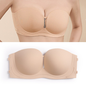 บราไร้สายสำหรับผู้หญิง ระบายอากาศได้ดี เรียบง่าย ไร้ตะเข็บ บราแบบ Bandeau ไม่เลื่อนหลุด ยกทรงแบบ Tube Top ไร้โครง มีตาข่าย - Product Image 1