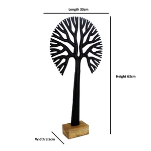 Handcrafted with for Aluminum Tree Sculpture Handmade Artistic Modern Tabletop Decor for Living Room Round Foliage Design - Product Image 2