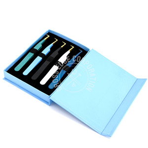 Private Label 90 Degree Mega Volume Fiber Tip Tweezers for Lash Extensions Pointed Stainless Steel Eyelashes Extension Tweezers - Product Image 5