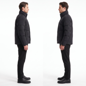 <b>Men's</b> Seamless 800-<b>Fill</b> Goose <b>Down</b> Puffer <b>Jacket</b> Waterproof Technical Nylon Winter Coat - Product Image 3