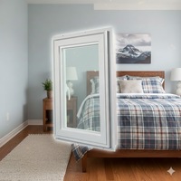 Ventanas de Doble Acristalamiento de Estilo Moderno Más Vendidas, Ventana Abatible de PVC para el Hogar