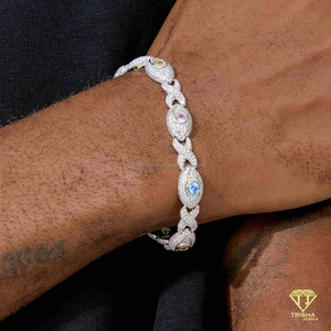 Handcrafted Cuban <b>Bracelet</b> Featuring Premium Lab Grown Diamonds And Fine Jewelry Appeal - Product Image 4