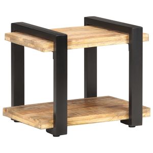 Comodino in Legno Naturale con Finitura in Legno di Mango Grezzo e Ferro, Comodini Medi - Product Image 1