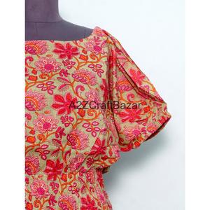 Hermosas Blusas Florales Vintage 100% Algodón para Mujer, Casuales, Transpirables, Ecológicas, Moda Primavera Verano, Mangas Cortas - Product Image 2