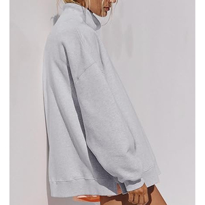 Women's Winter Casual Long Sleeve Mock Neck Pullover Sweatshirt with Front Logo - Product Image 2