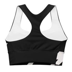 Sujetador deportivo Racerback para mujer, estampado naranja y amarillo, soporte medio, transpirable, para yoga, fitness, spandex, poliéster - Product Image 2