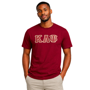 Camiseta de 3 Letras de Kappa Alpha Psi en Rojo o Marrón, Prenda de Fraternidad Griega con Diseño Clásico, Comodidad Premium y Estilo Atemporal - Product Image 1