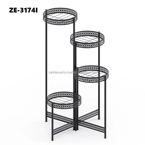 Macetero Metálico de Lujo Hecho a Mano, Diseño Moderno, Acabado Dorado, Circular, Capacidad para 14, Proveedor de Exportación Zahid Exports - Product Image 3