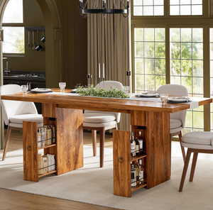 Ensemble de table à manger en bois massif de haute qualité, style moderne, 6 pièces, meubles simples pour la maison, restaurant, décoration élégante de salle à manger - Product Image 1