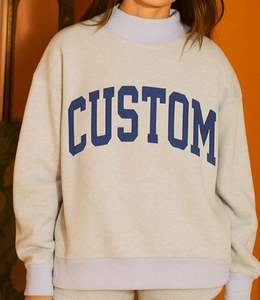 Sweat-shirt réversible à col montant pour homme, coupe classique, en molleton 100% coton, personnalisable avec logo OEM, de haute qualité, uni, à séchage rapide pour l'hiver - Product Image 1