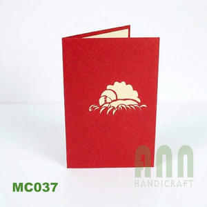 ANN HANDICRAFT MC037 Custom 4 Color Laser Cut Pop-up 3D Paper <b>Matte</b> <b>Varnishing</b> Eco-Friendly Christmas Jesus Greeting - Product Image 5