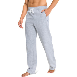 Pantalon de survêtement décontracté pour homme en mélange polyester/coton, taille élastique, à lacets, poches latérales, coupe-vent, séchage rapide, léger, pour l'automne - Product Image 1
