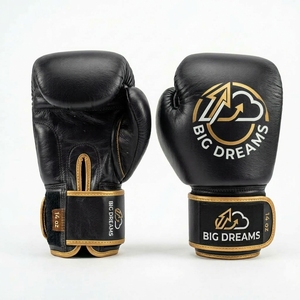Gants de boxe en cuir Big Dreams 14 oz avec fermeture Velcro pour adultes - Product Image 2