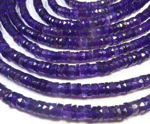Cuentas de Amatista Púrpura en Forma de Rueda de 6mm, Perforadas al Centro, Facetadas, Planas, Tipo Disco, Hilo de 16 Pulgadas, Cuentas Heishi de Amatista Púrpura Natural de Primera Calidad - Product Image 6