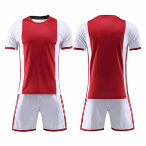 High Quality 100% Polyester V-Neck Short Sleeve Soccer Uniform Custom Plain Breathable <b>Mens</b> Sports Football Soccer Uniforms - Product Image 3