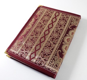 Richly Decorative Shuttle Woven Fabric Notebook Journal Cover Coloured <b>Silks</b> And Gold Silver Threads Made in Paper Material - Product Image 6