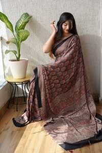 Export Quality Modal Silk <b>Saree</b> with Elegant Prints Indian Ethnic Wear - Product Image 2
