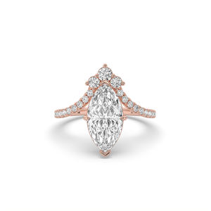 Anillo de Compromiso de Lujo con Diamante Creado en Laboratorio de Corte Marquesa de 2.40 Quilates, Oro de 14K/10K, Diseño Único, Ligero, Joyería Nupcial - Product Image 3